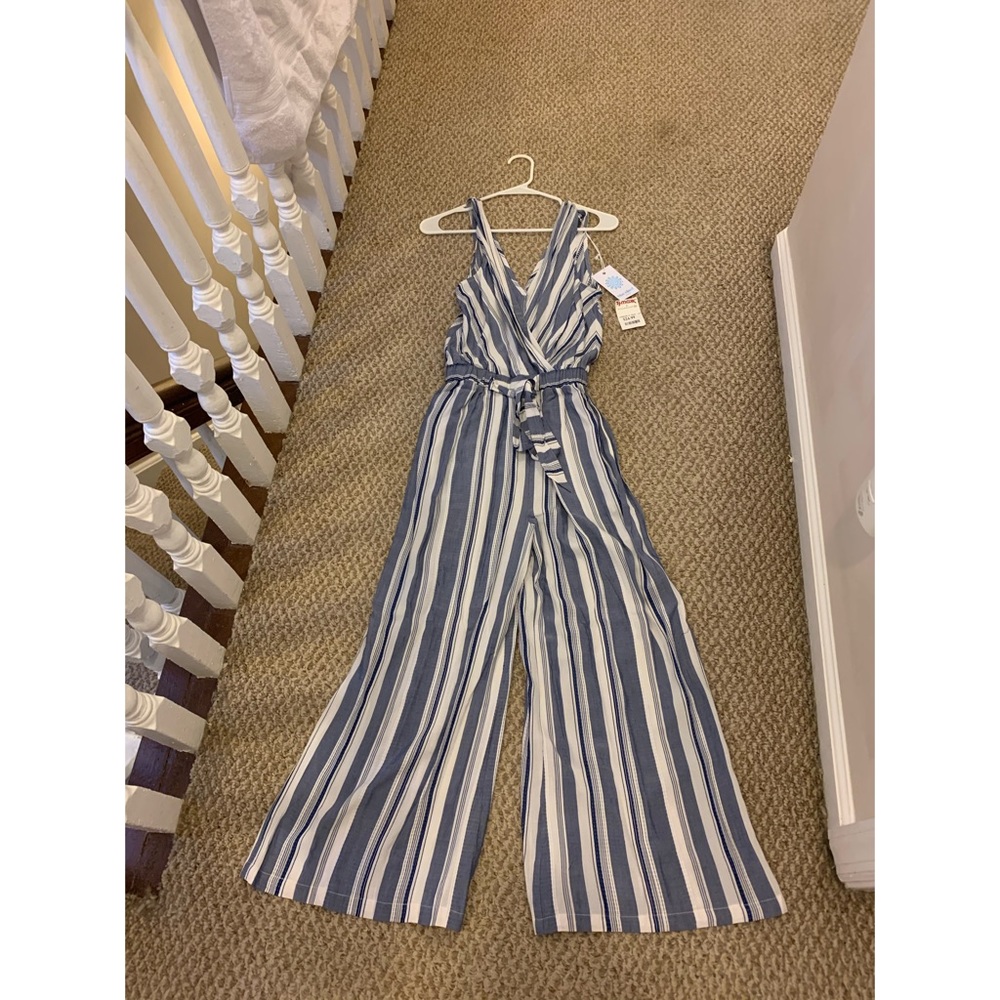 Blue & White Stripe Jumpsuit